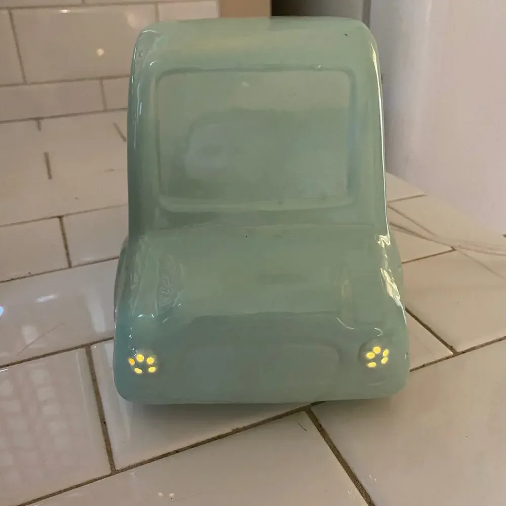 TARGET Ceramic Car Lamp Nightlight Kids Room Decor Vintage Green Cute